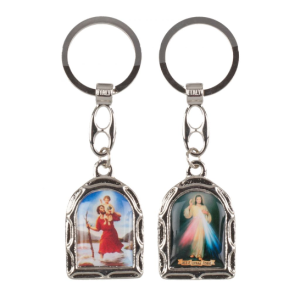 BRELOK ŚW. KRZYSZTOF + JUT DWUSTRONNY