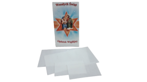 OPŁATEK 2xDUŻY + 2xMAŁY+ MODLITWA ZESTAW FOLIA