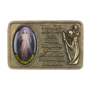 PLAKIETKA ŚWIĘTY KRZYSZTOF  MODLITWA EMBLEMAT