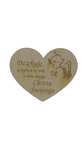 Podziękowanie dla gości  Sklejka magnes Chrzest św.