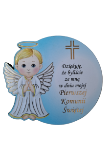 Podziękowanie dla gości  Sklejka magnes komunia