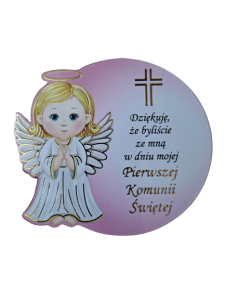 Podziękowanie dla gości  Sklejka magnes komunia