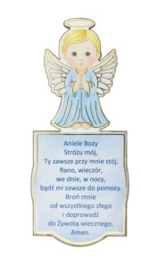 Aniołek magnes obrazek modlitwa Sklejka 10 cm