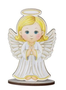 Aniołek stojący obrazek Sklejka 10 cm 