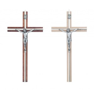 KRZYŻ DREWNIANY Z LISTWĄ 16 CM