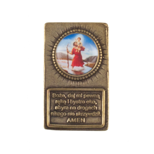 PLAKIETKA ŚWIĘTY KRZYSZTOF MODLITWA EMBLEMAT 